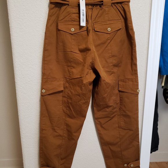 Alex Mill Expedition Cargo Washed Twill Belted Pants in Russet Brown, Size 0 - Picture 7 of 9